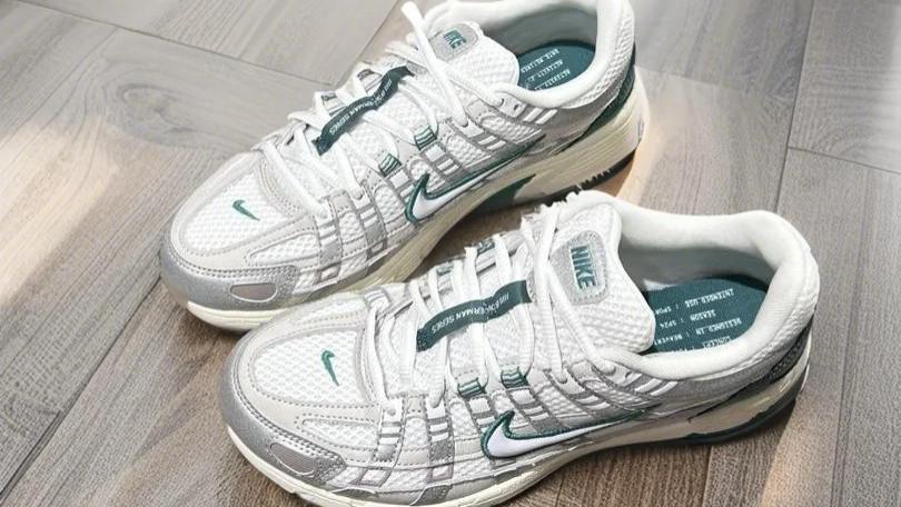 🌟 春日潮流必备！Nike P-6000 PRM复古灰绿色老爹鞋，男女同款超吸睛