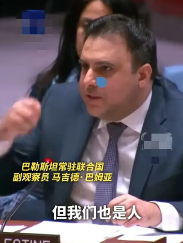 美国1对14，再次否决加沙停火决议草案！巴勒斯坦代表捶桌子表示：我们也是人，拥有
