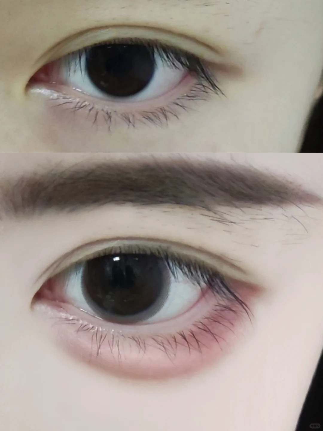 眉眼间距近千万不要化浓妆...！！
我的眉眼间距非常近，大面积的眼妆会显凶。
平