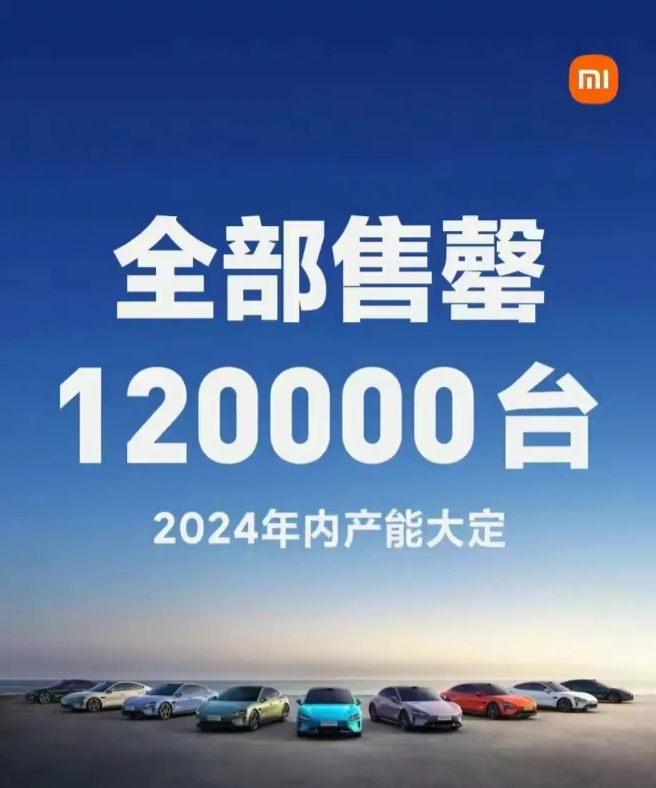 小米汽车卖光了，2024年产能排满了，12万辆秒光，钱包很诚实啊，毕竟性价比太高
