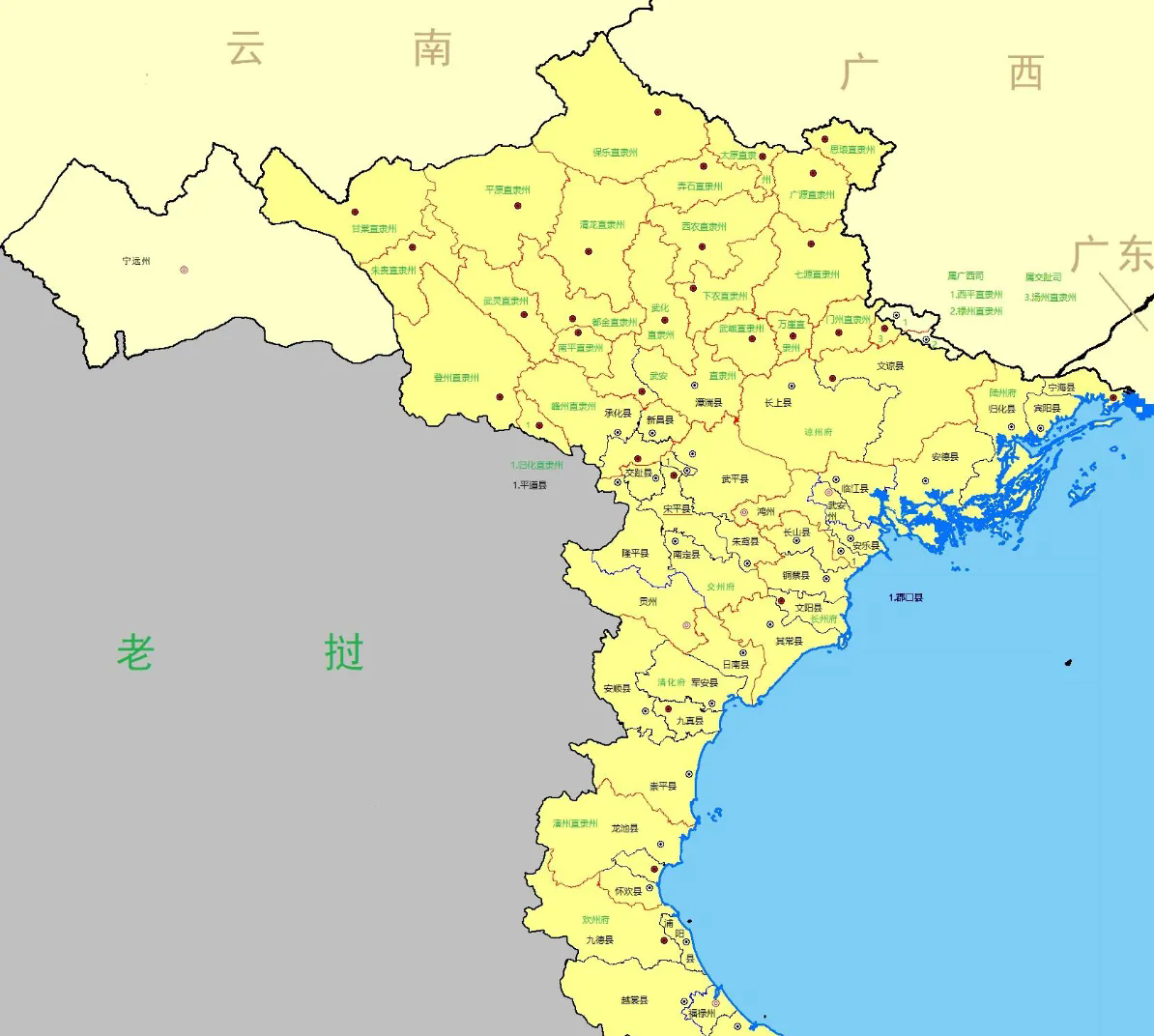 朱棣前后三次讨伐安南，均大败之。可宣德这个败家子一继位，就放弃了安南，使朱棣三次