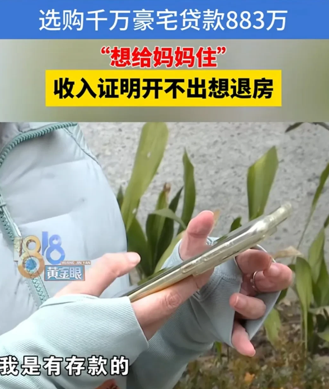 浙江杭州，年收入40多万的女子，买了一套千万豪宅，需要贷款883万，然而开年收入