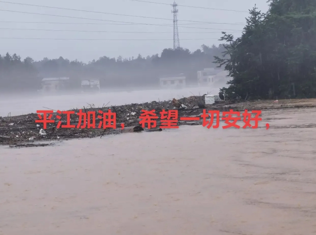 湖南岳阳平江因连续性暴雨加上洞庭湖水位暴涨发大水了！愿湖南家乡人民平安度过今年的