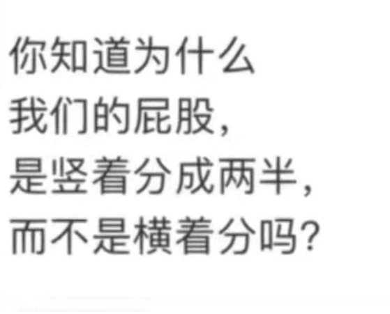所以屁股为什么上竖着两半，不能横着呢？