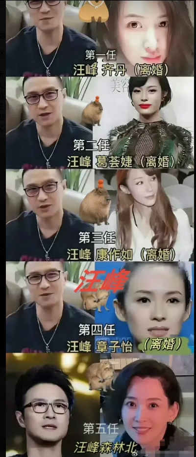 ‌汪峰虽然上不了头条。

但是，不得不承认，他的女人缘真的不错。

每次离婚之后