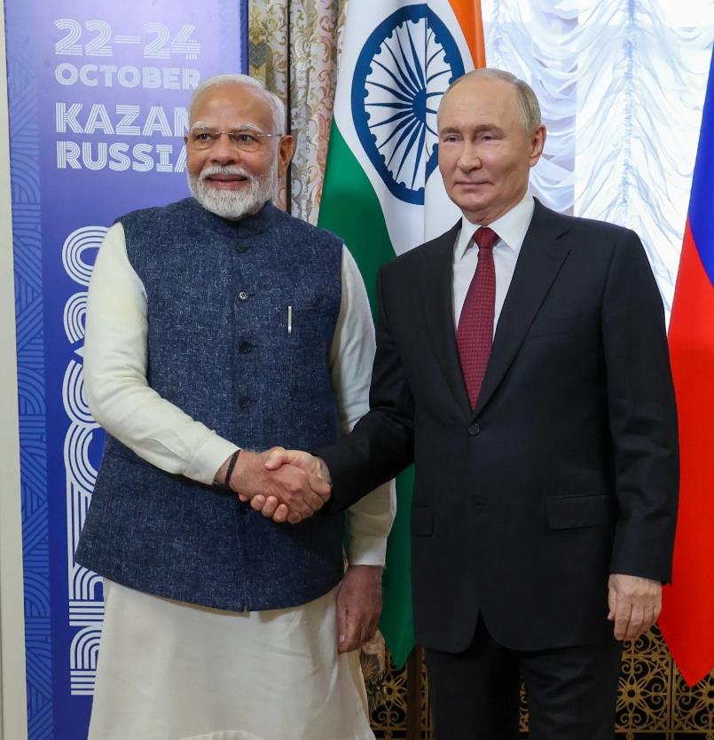 印度总理莫迪今天（10月22日）发文说：“与普京总统进行了一次精彩的会面。印度和