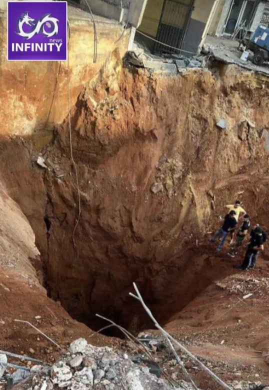 这是纳斯鲁拉被炸死的地下隧道，位于建筑物地下30米左右，估计他本人也觉得应该没有