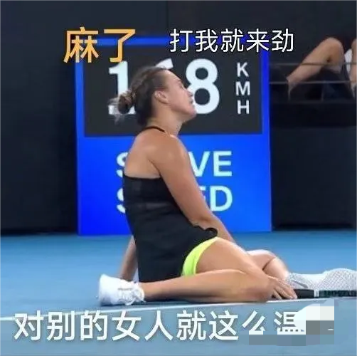 萨巴伦卡：你对别的女人都是温柔以待！为啥打我就来劲！！！
话说为啥萨巴伦卡每次打