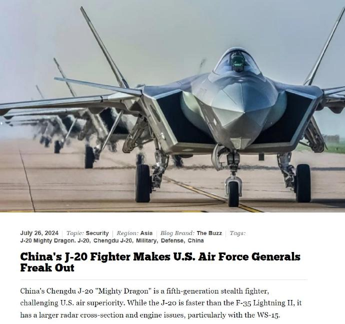 美国媒体说歼20有三个大问题，五角大楼听了都松了口气！
这家美媒说歼20的问题有