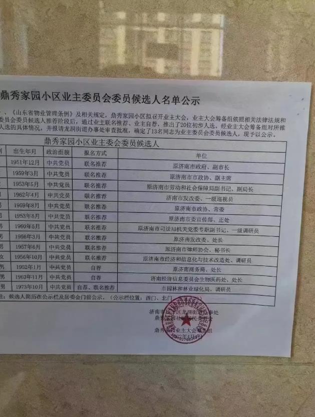 这是我见过的阵容最强大的小区业主委员会后选人名单，不服来辩!