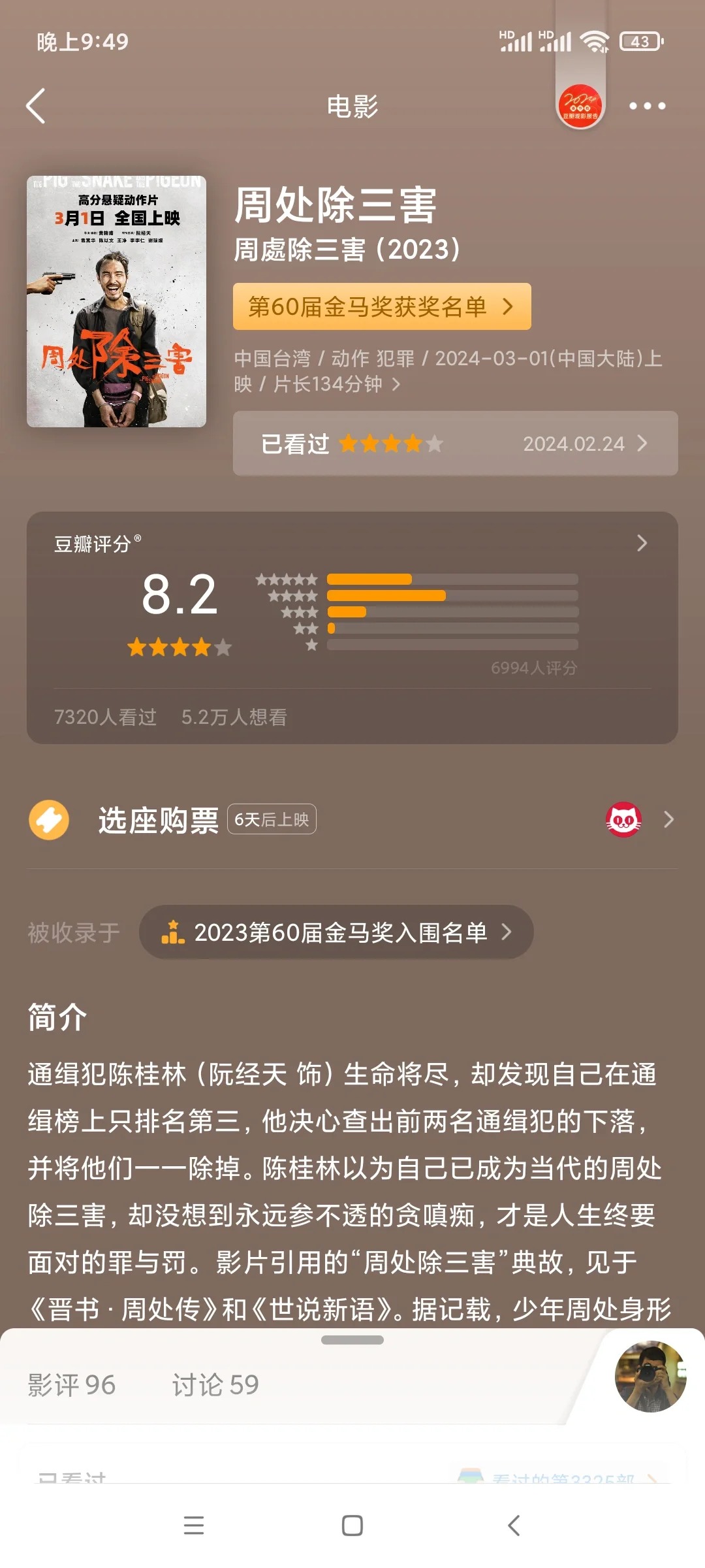 么大尺度的电影居然能无删减上映！！！
提前一周看到本片，本片曾获得上届金马奖的七
