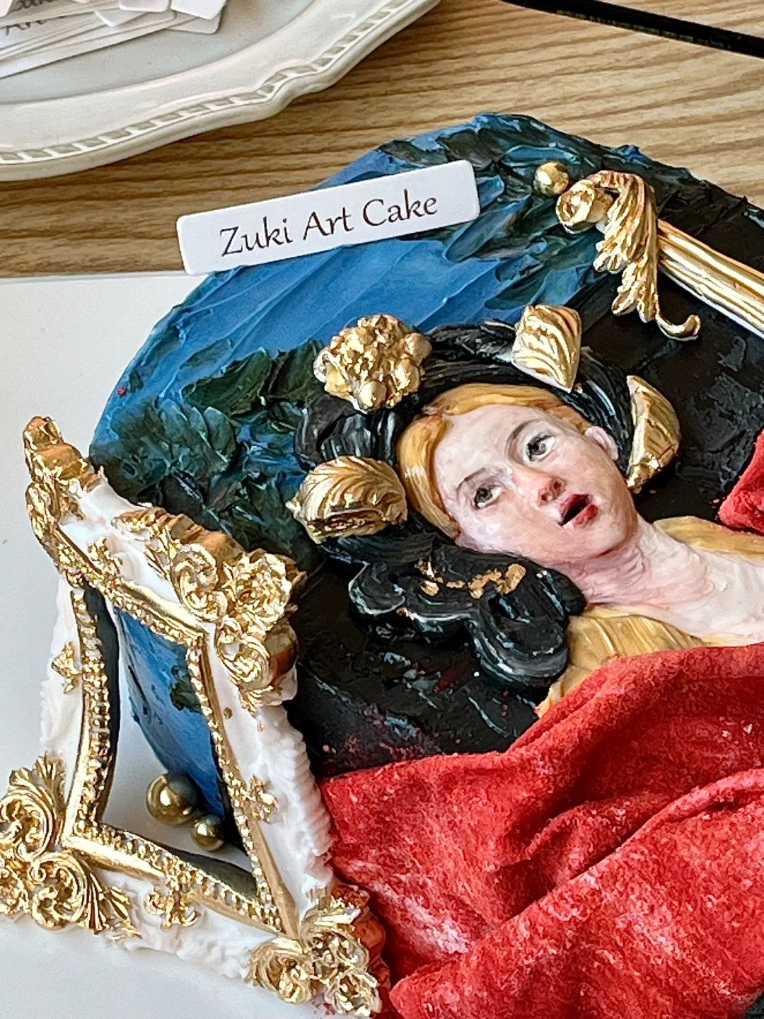 当客户给了张油画要我做成蛋糕...
这这这，川美毕业的功底总算是找到归宿了