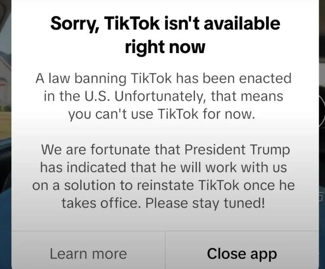 TikTok在美国正式下架