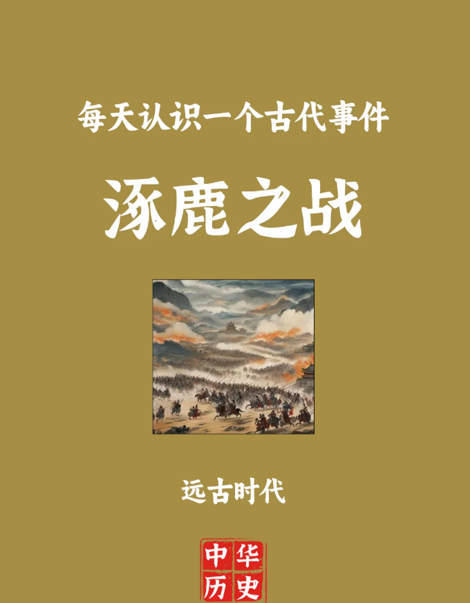 涿（zhuō）鹿之战，距今大约4700年前，在中国古代神话传说中，涿鹿之战是黄帝
