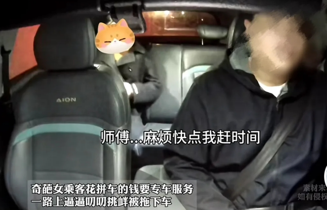 恶人还需狠人磨！女子叫的拼车，半路上却不让司机再接单，嫌耽误她时间。司机说，想坐