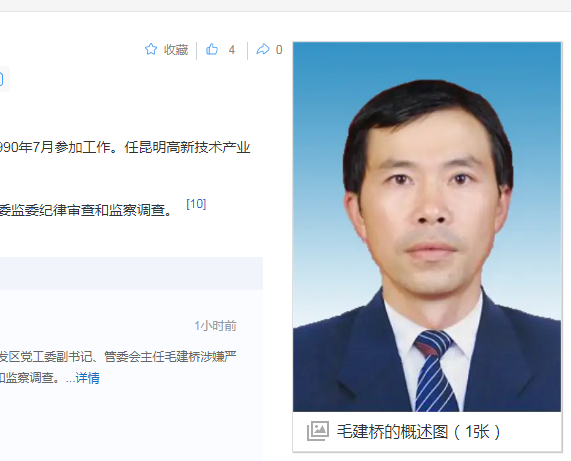 中纪委消息，毛建桥被查