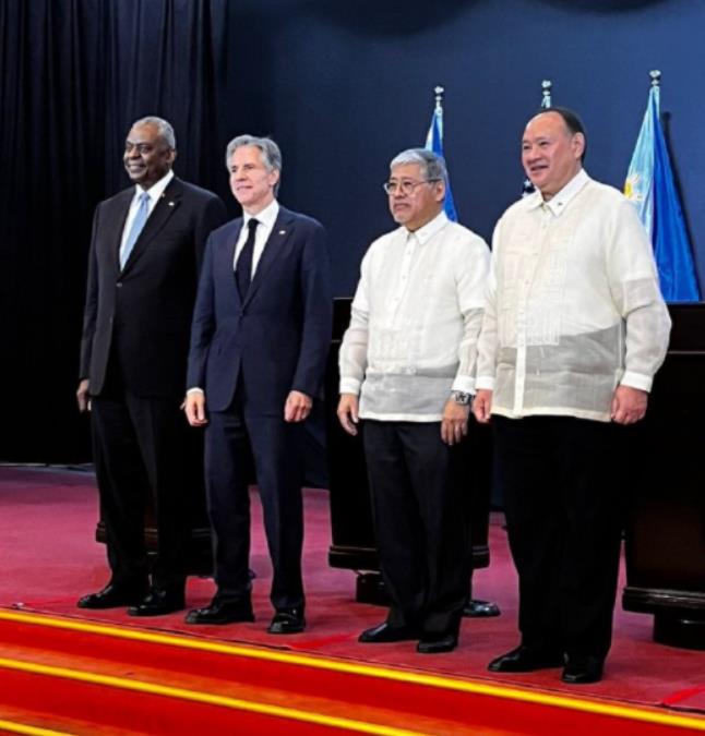 7月30号，美国和菲律宾在奎松市举行2+2会谈，菲向美通报仁爱礁补给行动，披露了