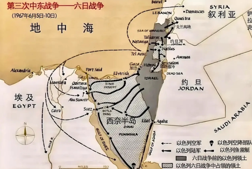 以色列开始重新审视过去的退让行为，尤其在第三次中东战争，以军仅用了一周时间占领了