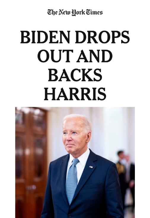 总统Biden退出2024年选举。我之前说过，评价美国总统最重要的指标legac