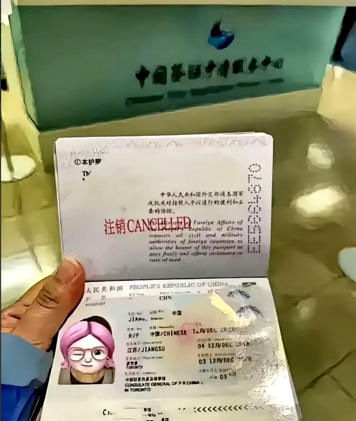 看到自己的中国护照被剪角盖章，已加入外国籍的女孩忍不住失声痛哭，从此萧郎是路人，