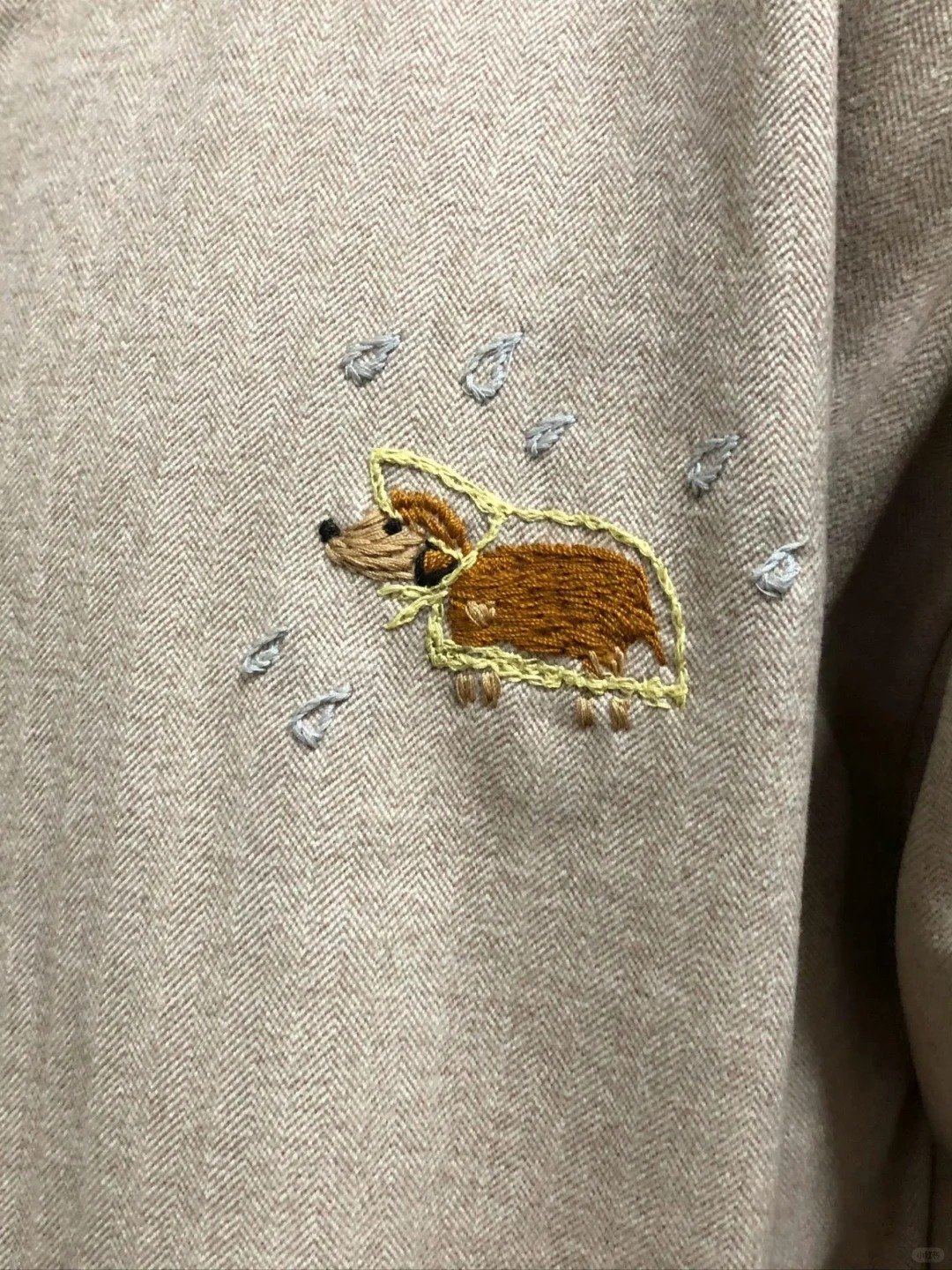 妈妈绣的雨衣小狗