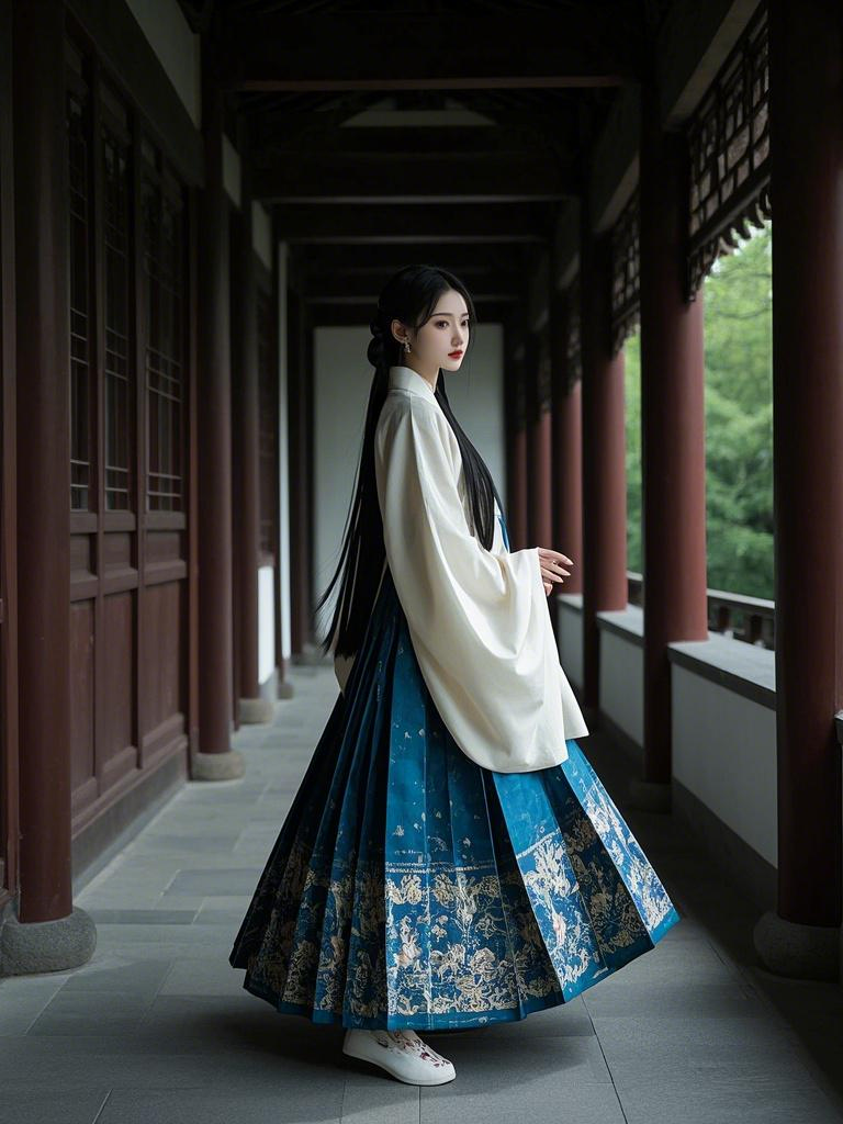 古风惊艳！中式建筑下穿汉服马面裙的我纯欲出圈