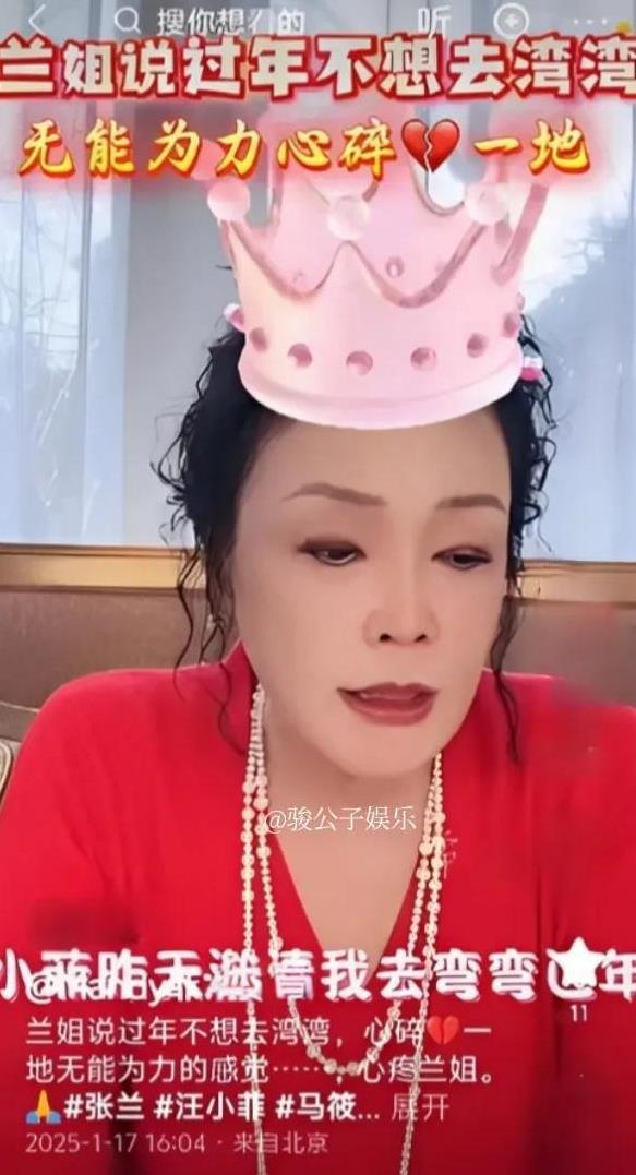张兰在直播中提到，她的儿子汪小菲邀请她去台湾过年，因为大S不同意让两个孩子来北京