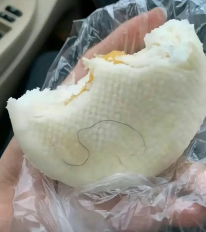买个包子还吃出根头发 真恶心