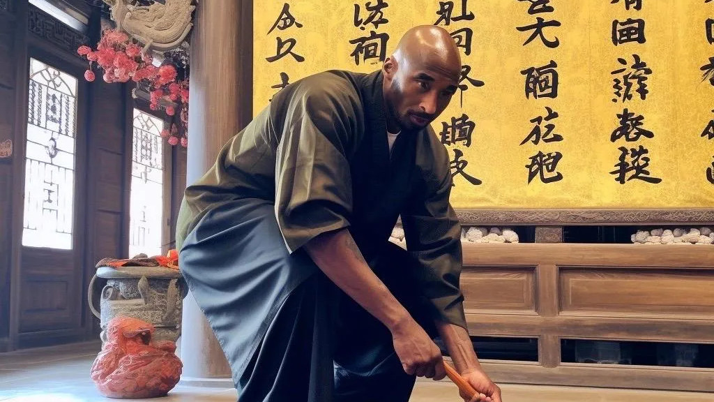 另一个时空里，科比没有发生意外，只是厌倦了尘世的生活，归隐在名山古刹里！