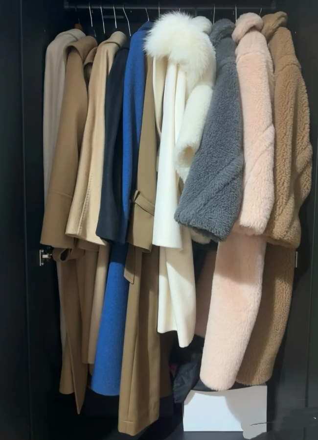 年底了想要买件大衣过年穿，老公拉开衣柜让我数一数……

我说，衣柜里再多，都不是