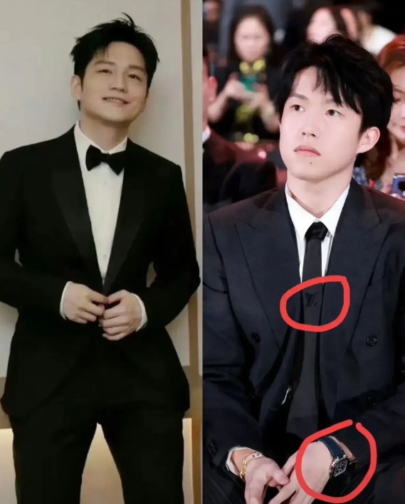 左边是穿着阿玛尼的樊振东，右边则是一身名牌定制的王楚钦。

王楚钦这打扮可讲究了