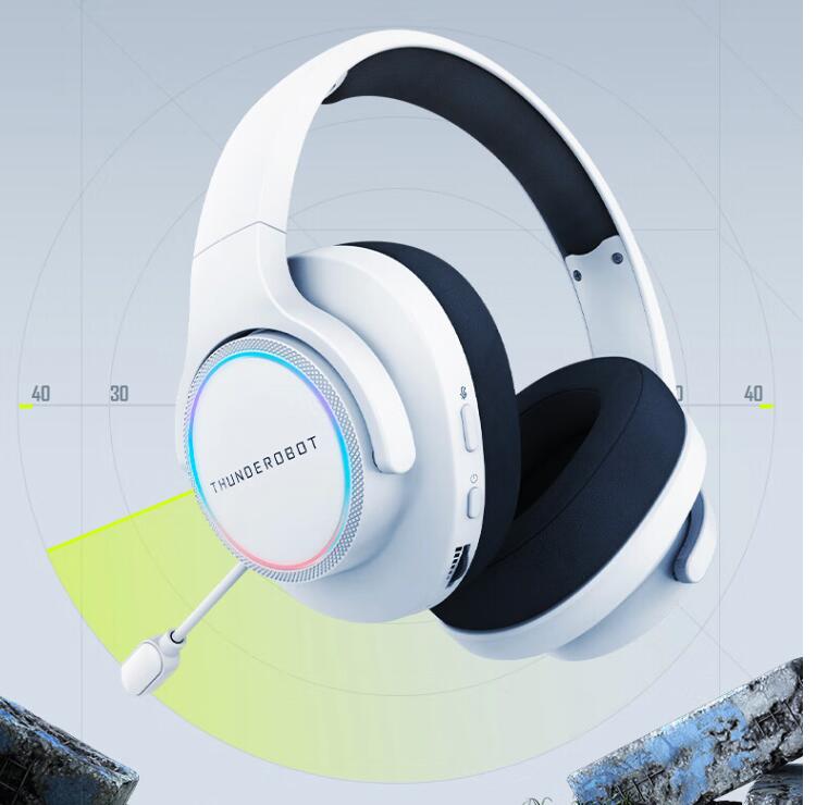 雷神 H51 三模头戴式蓝牙耳机，其主打 50mm 动圈 + RGB 灯效，首发