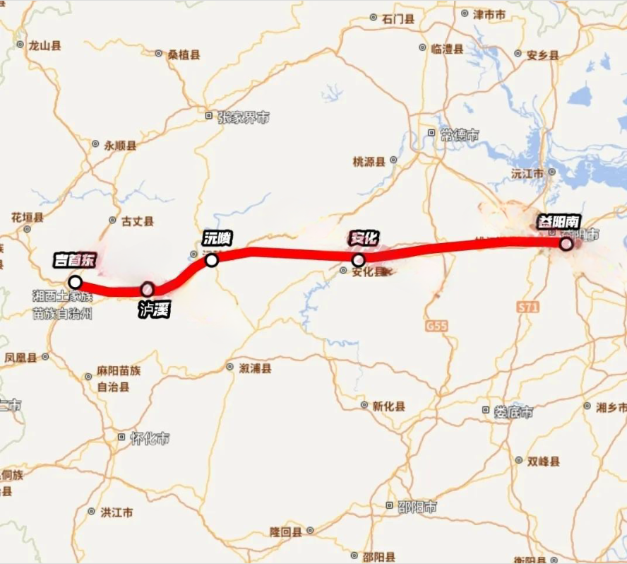 渝湘高铁，终点可能只是吉首了，吉首以东路段建设可能性极低！

渝湘高铁，目前在建