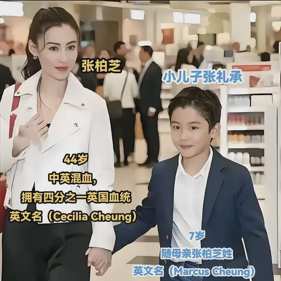
 
张柏芝的小儿子最近引发不少讨论。这孩子皮肤白净五官清秀，额头上的美人尖格外