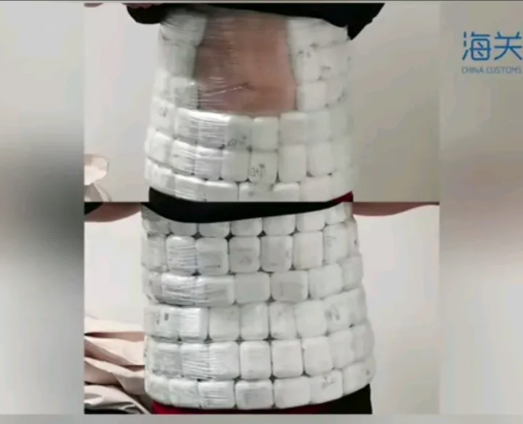 贪得无厌，一次一百个。拱北青茂海关，工作人员发现一名男性旅客入境时鬼鬼祟祟，整个