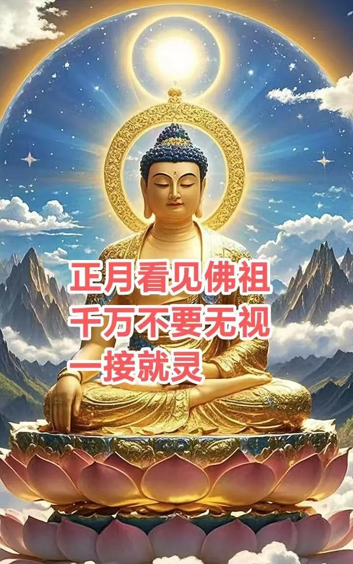 正月看见佛祖，千万不要无视，
佛祖保佑你们全家平平安安，健健康康，百病消除，财源