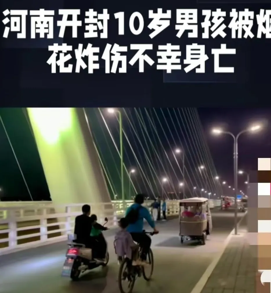 太可怕了，10岁男孩被烟花射入后脑爆炸，不幸身亡！据说是晚上，本来一家人从老家要