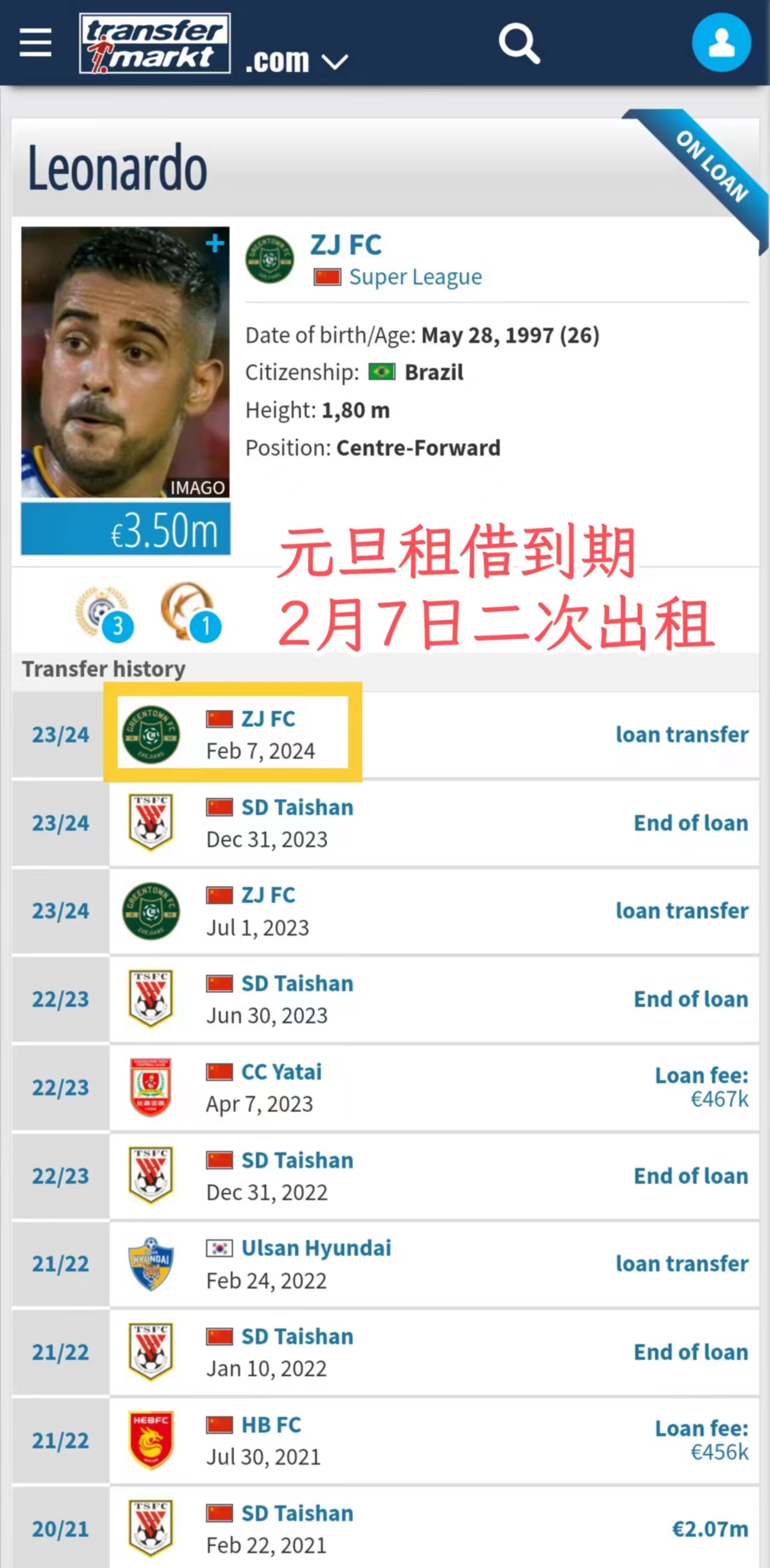 山东泰山的迷之操作？泽卡是1月22日受伤，莱昂纳多是2月7日才外租给浙江，中间有