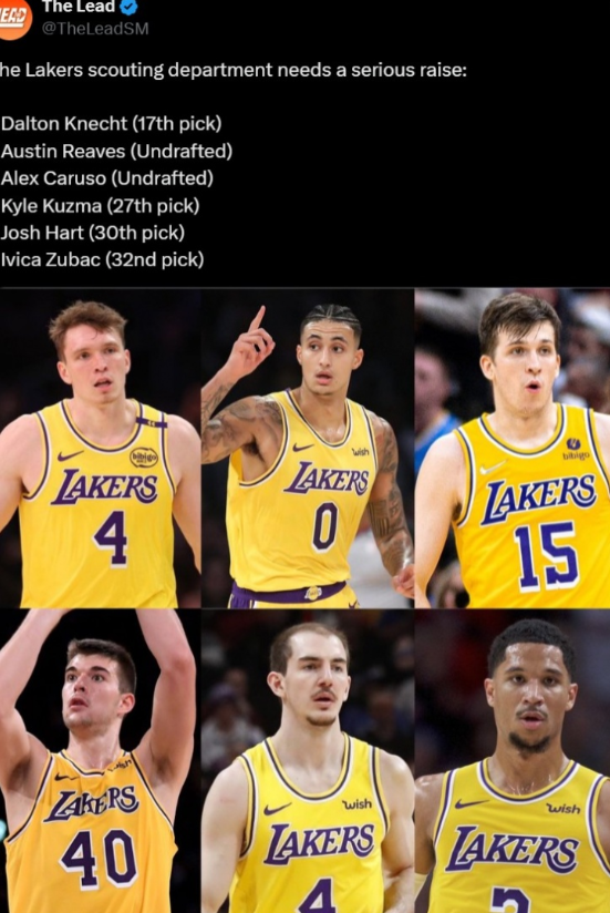 23日，一大早，湖人传出4个劲爆消息

①、美媒The Lead发文表示，湖人擅