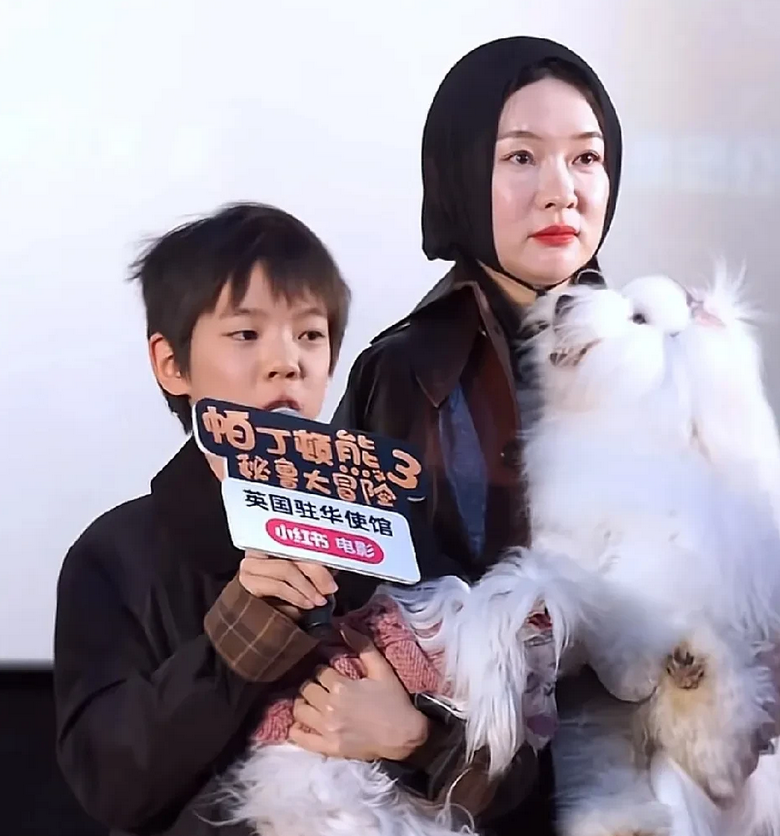 霍思燕的儿子嗯哼在电影首映礼上说：“家人就是能把价格打下来的人就是家人。”霍思燕