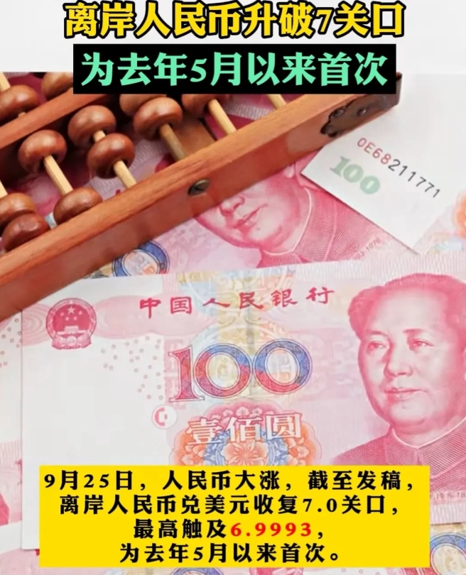 人民币升破7元了。央行又是降准，又是救市。人民币为什么还能快速增值。

这年头，