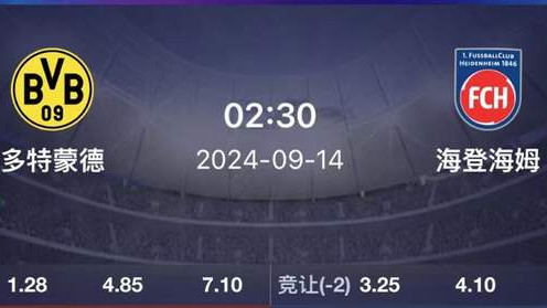 9.13 精选两场赛事分析：多特蒙德VS海登海姆 贝蒂斯VS莱加内斯