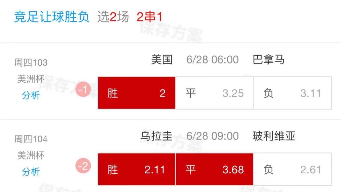 足球6月27日推荐！美洲杯：美国vs巴拿马