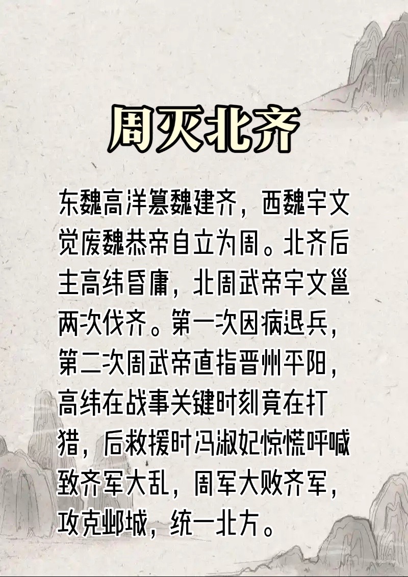 周灭北齐：宇文邕终结高纬荒诞统治