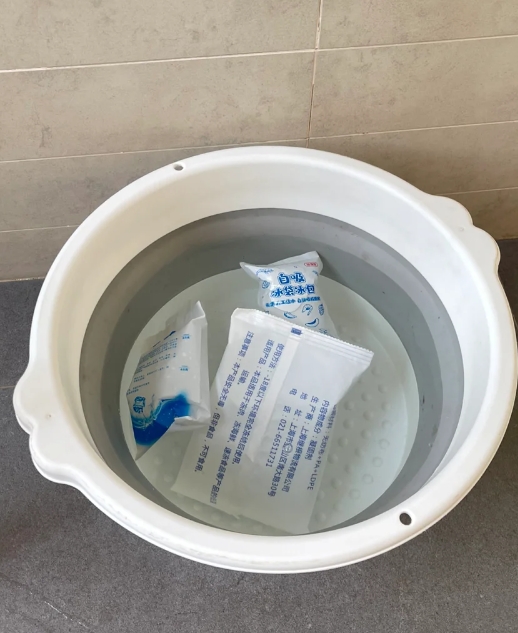 家里有这种寄生鲜送的冰袋子都给我用起来！实在不行拿个塑料瓶装点水再去冻成冰块也可