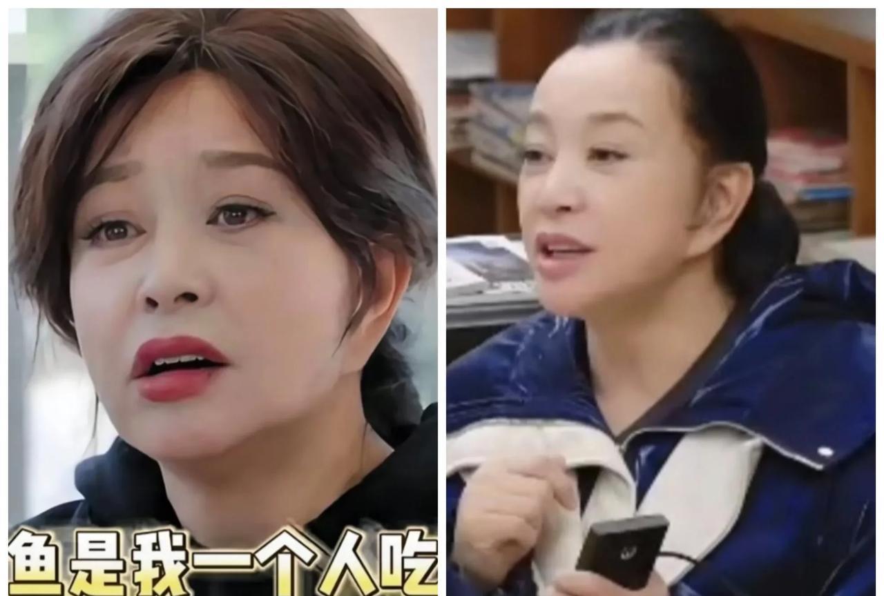 没想到刘晓庆摘掉假发这么好看，比她戴假发好看一百倍，虽然发际线后移，头发有点稀疏