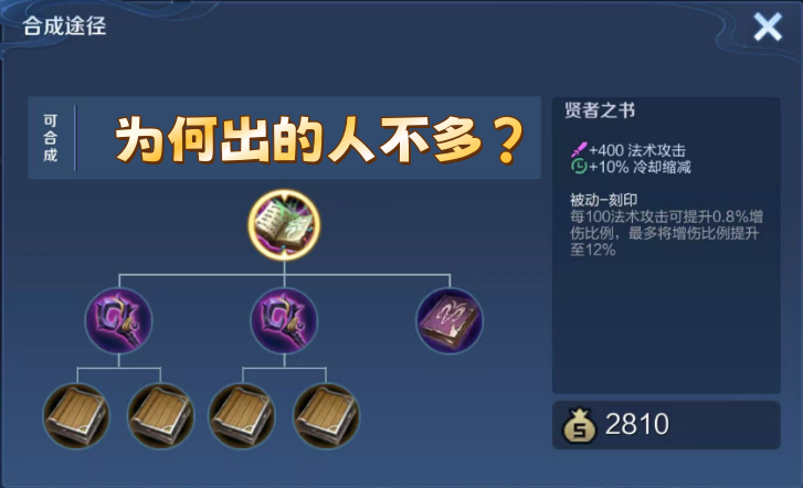 作为法师神装，贤者之书为何出的人不多呢？