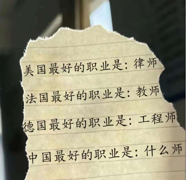 中国最好的职业是：什么师