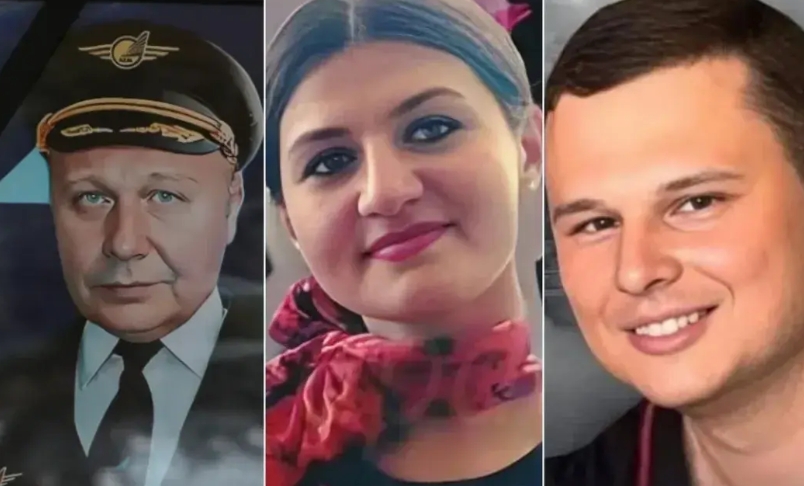 阿塞拜疆航空坠毁客机上的三位英雄：
机长克什尼亚金、首席乘务员阿利耶娃、副驾卡利