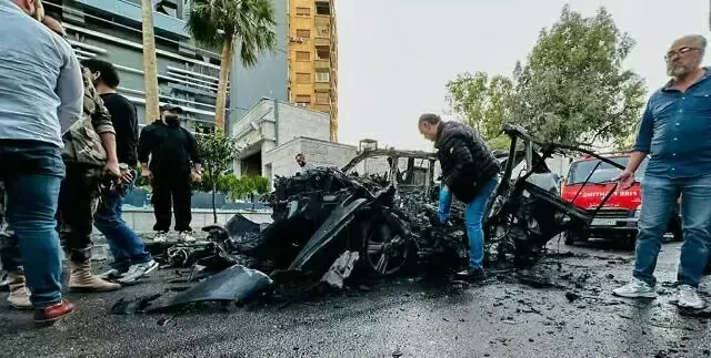 法新社报道:10月24日，在叙利亚大马士革街头，黎巴嫩真主党第4400部队总司令